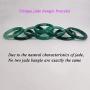 HSUMING Jade Bangle Bracelets for Women, Classical Chinese Style Ink Green Agate Jade Bangles