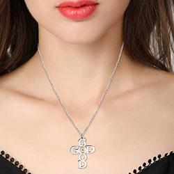 Tbrand Stainless Steel God Good Initail Cross Pendant Necklace with Real Mustard Seed Charms Religious Jewelry ZY076