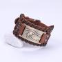 TEAMER Vintage Amulet Eye of Horus Leather Bracelet Cuff Bangle Egyptian Talisman Pagan Jewelry