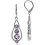 Silvershake Gemstone 925 Sterling Silver White Gold Plated Journey Leverback Dangle Earrings Silvershake Gemstone 925 Sterling Silver White Gold Plated Journey Leverback Dangle Earrings