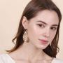 Bohemian Gold & Silver Two Tone Floral Filigree Big Tear Drop Earrings