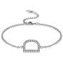 beautlace Letter Initial Anklet Bracelets A to Z Silver Plated Adjustable 26 Letters Alphabet Charm Bracelet with Cubic Zirconia Jewelry Gifts for Women and Men KB0014