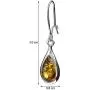 Amber Sterling Silver Teardrop Cute Earrings