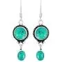 Natural Lapis Turquoise Moonstone Earrings Two Stone 925 Silver Overlay handmade Dangle Earrings for Women