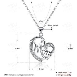 Gifts for Mom Mother Necklace Pendant Sterling Silver for Women Love Heart Mom Birthday Gifts