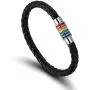 Wollet Titanium Stainless Steel Magnet Rainbow LGBT Pride Handmade Braided Bracelet PU Leather Weave Plaited Jewelry Wollet Titanium Stainless Steel Magnet Rainbow LGBT Pride Handmade Braided Bracelet PU Leather Weave Plaited Jewelry