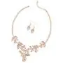 Shop LC ION Plated Yellow Rose Gold Stainless Steel Leaf Earrings Necklace for Women Fashion Costume Jewelry Set 22''