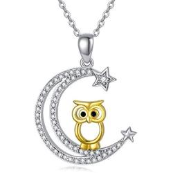 MEDWISE Women Owl Pendant Necklace Graduation Gifts S925 Sterling Silver Family Tree Life Necklace Jewelry Gift for Christmas Mothers Day Valentines Anniversary