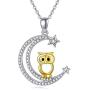 MEDWISE Women Owl Pendant Necklace Graduation Gifts S925 Sterling Silver Family Tree Life Necklace Jewelry Gift for Christmas Mothers Day Valentines Anniversary