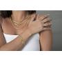 .925 Sterling Silver 6.5MM CZ Paperclip Chain Bracelet - 7'' - Silver or Yellow