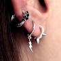 Lightning Bolt Dangle Hoop Earrings for Women Teen Girls 925 Sterling Silver with Charms Huggie Flash Dipped Drop Cartilage Clip Earrings Cute Punk Delicate Fashion Jewelry Gift Best Friend