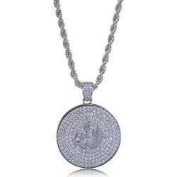 TOPGRILLZ Iced Out Zircon Simulated Diamond Jewish Star of David Pyramid with The Eye of Horus Pendant with Stainless Steel Neckalce Hip Hop