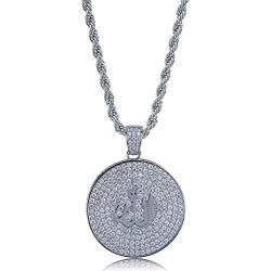 TOPGRILLZ Iced Out Zircon Simulated Diamond Jewish Star of David Pyramid with The Eye of Horus Pendant with Stainless Steel Neckalce Hip Hop