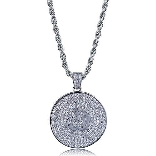 TOPGRILLZ Iced Out Zircon Simulated Diamond Jewish Star of David Pyramid with The Eye of Horus Pendant with Stainless Steel Neckalce Hip Hop