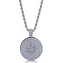 TOPGRILLZ Iced Out Zircon Simulated Diamond Jewish Star of David Pyramid with The Eye of Horus Pendant with Stainless Steel Neckalce Hip Hop