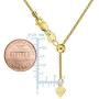 14k Yellow Gold Adjustable Wheat Chain Necklace, 1.0mm, 22''