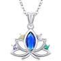 Aniu Sterling Lotus Flower Necklace for Women, 925 Silver with Cubic Zirconia Pendant, Best Jewelry Gifts for Girls/Mom/Wife/Grandma/Girlfriend (with Fine Gift Box)