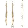 Gemini Womens Jewelry 18K Gold White Color Long Dangle Drop Earring Gm009 , Size: 4 inches
