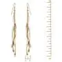 Gemini Womens Jewelry 18K Gold White Color Long Dangle Drop Earring Gm009 , Size: 4 inches