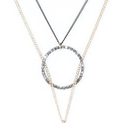 URBAN JEWELRY Beautiful Womens Cubic Zirconia Stainless Steel CZ Necklace Pendant Chain 33'' - 41'' (Gold)