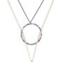 URBAN JEWELRY Beautiful Womens Cubic Zirconia Stainless Steel CZ Necklace Pendant Chain 33'' - 41'' (Gold)