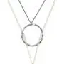 URBAN JEWELRY Beautiful Womens Cubic Zirconia Stainless Steel CZ Necklace Pendant Chain 33'' - 41'' (Gold)
