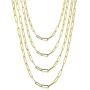 14K Gold Plated Chain Necklace for Women Paperclip Linked Chain Necklace Stainless Steel Flat Snake Chain Necklace Set 4Pcs