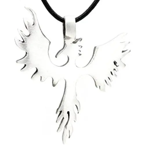 Trilogy Jewelry Pewter Phoenix Firebird Rising Pendant on Leather Necklace Trilogy Jewelry Pewter Phoenix Firebird Rising Pendant on Leather Necklace