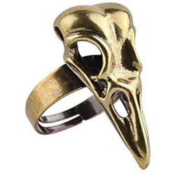MIXIA Vintage Adjustable Ravens Crow Finger Rings Punk Animal Bird Skull Skeleton Ring Steampunk Jewelry