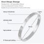 LISBLIER Classic Jewelry Gold Plated Bangle Bracelets,Stainless Steel with Crystal Cuff Bangle Bracelets for Women Jewelry Size 6.75 Inches