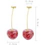 3D Cherry Earrings Cute Fruit Dangle Drop Earrings Simplicity resin Earrings for Women Girls Charm Sweet Jewelry Gift