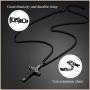 FindChic Men Cross Necklace Christian Crucifix Jewelry Stainless Steel/Black Jesus Christ Lords Prayer Engravable Pendant with 22inch Chain