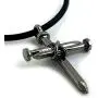 FORGIVEN JEWELRY Antique Nail Cross Necklace Gunmetal Color Finish Made in The USA FORGIVEN JEWELRY Antique Nail Cross Necklace Gunmetal Color Finish Made in The USA
