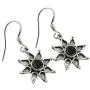 SilverStarJewel 925 Sterling Silver Black Onyx Sun Earrings 1.3'' Women Fashion SilverStarJewel 925 Sterling Silver Black Onyx Sun Earrings 1.3'' Women Fashion