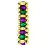 Needzo Gold Tone, Green, and Purple Mardi Gras Beads Bracelet, 6 Inch Needzo Gold Tone, Green, and Purple Mardi Gras Beads Bracelet, 6 Inch