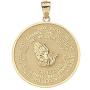 Solid 14k Yellow Gold Bible Verse Serenity and Lords Prayer Medal Pendant