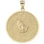 Solid 14k Yellow Gold Bible Verse Serenity and Lords Prayer Medal Pendant