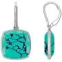 UTOPIA JAIPUR 925 Silver with White Rhodium Plating Turquoise Dangle Earrings for Girls and Women