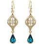 Disney Aladdin Princess Jasmine Yellow Gold Plated Crystal Dangle Earrings