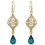 Disney Aladdin Princess Jasmine Yellow Gold Plated Crystal Dangle Earrings