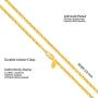 LIFETIME JEWELRY 3mm Emblem Chain Necklace for Women and Men 24k Gold Plated