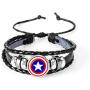 AOASK 8Pcs Super Hero Leather Wrap Bracelets Women Men