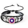 AOASK 8Pcs Super Hero Leather Wrap Bracelets Women Men AOASK 8Pcs Super Hero Leather Wrap Bracelets Women Men