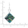 SUVANI Sterling Silver Glass Jewelry Colorful Glittering Retro Abstract Art Square Dangle Earrings