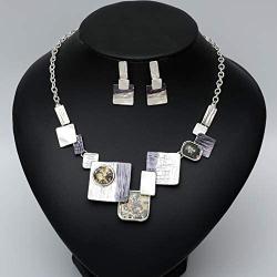 Vintage Statement Jewelry Set Bohemian Bib Necklace Earrings Prom Party Wedding Costume Accessories for Women Gifts