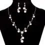 EleQueen Womens Cubic Zirconia Simulated Pearl Flower Filigree Bridal Necklace Earrings Jewelry Set Ivory Color EleQueen Womens Cubic Zirconia Simulated Pearl Flower Filigree Bridal Necklace Earrings Jewelry Set Ivory Color