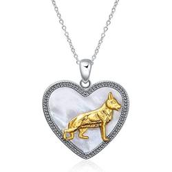 ONEFINITY Sterling Silver Puppy Dog Necklace German Shepherd Pendant Necklace for Dog and Pet Lover Gifts