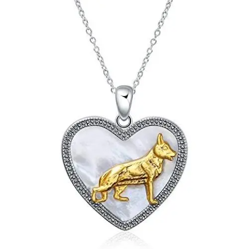 ONEFINITY Sterling Silver Puppy Dog Necklace German Shepherd Pendant Necklace for Dog and Pet Lover Gifts ONEFINITY Sterling Silver Puppy Dog Necklace German Shepherd Pendant Necklace for Dog and Pet Lover Gifts