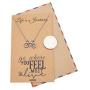 Quan Jewelry Journey Necklace with Bicycle Pendant for Women, Best Travel Accesories, Traveling Gifts for Men and Women, comes with Inspirational Quote