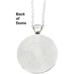 Necklace / Guardian Angels Art Under Glass Silver Color Pendant Necklace